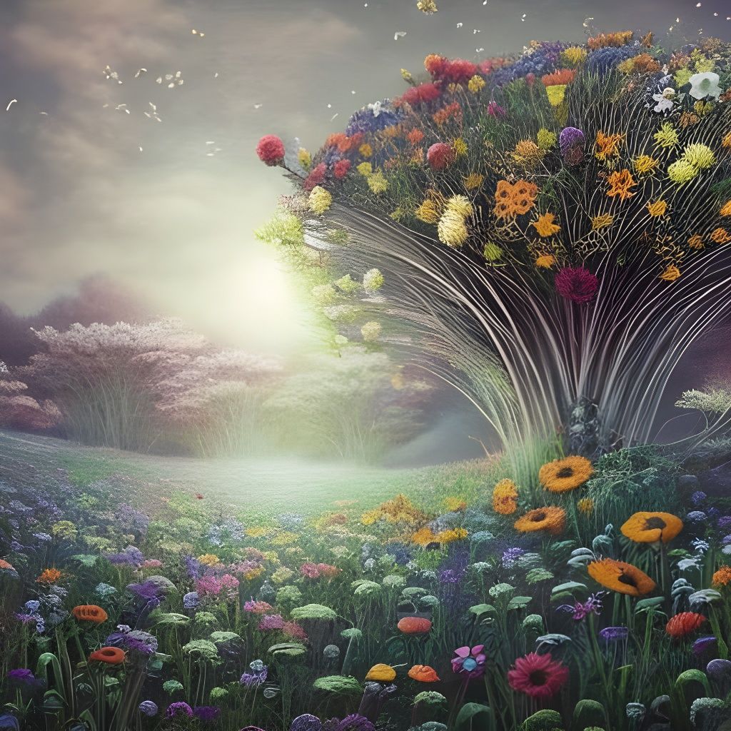 Exploding Papercraft Flowers in Hyperdetailed 3D