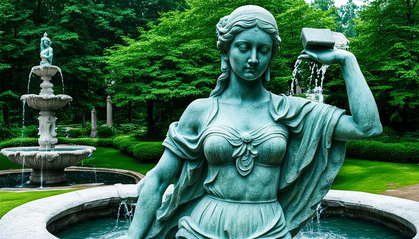 Elegant Stone Fountain Statue of a Woman
