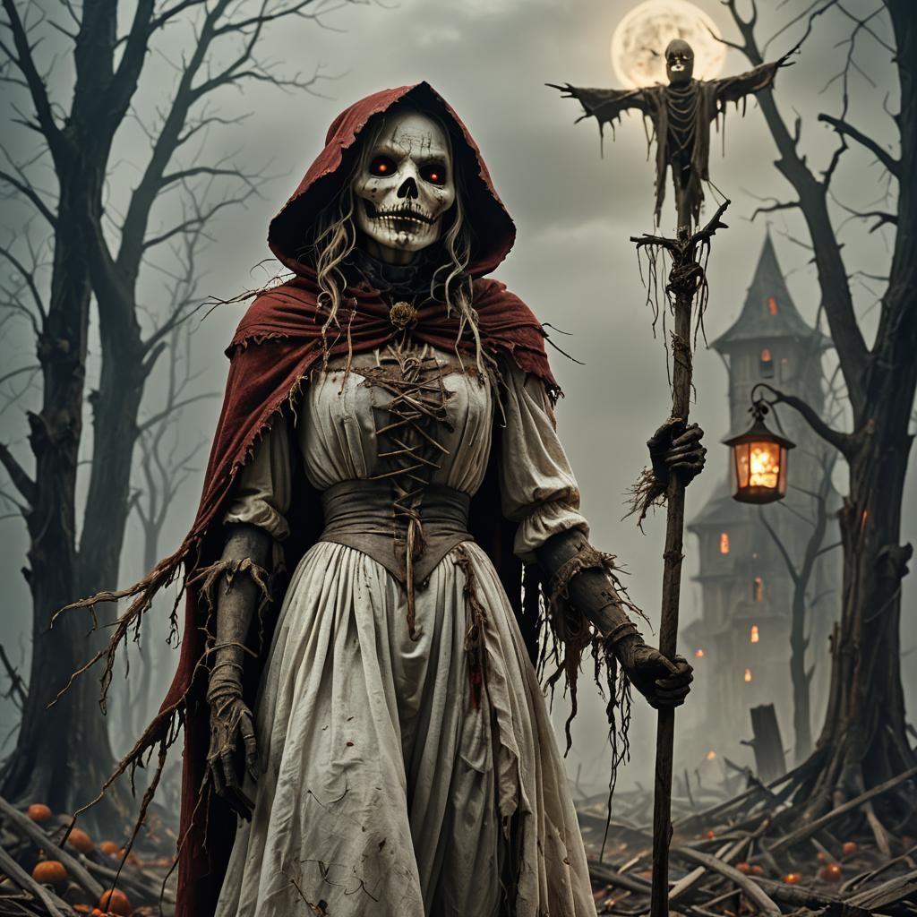 Scarecrow's Dark Fantasy Hunt in Matte Painting Style