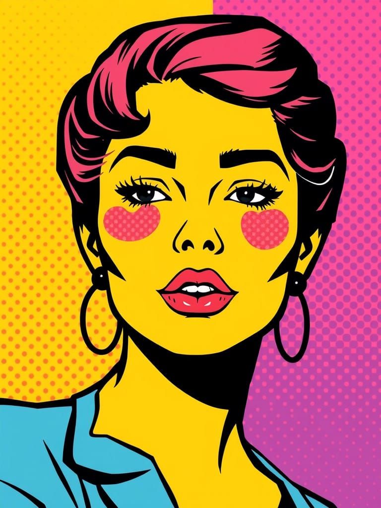 Vibrant Pop Art Image with Retro Futurism