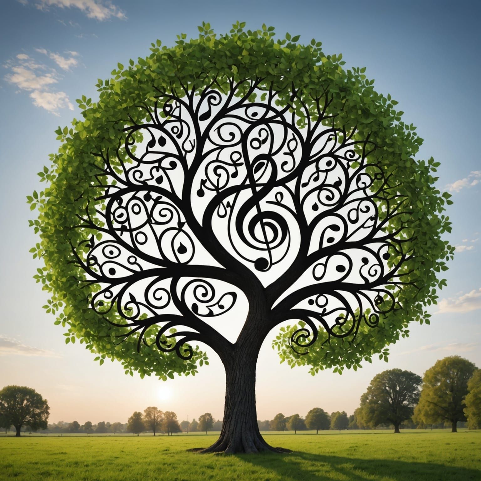 Musical Note Tree: Harmonious Visual Design