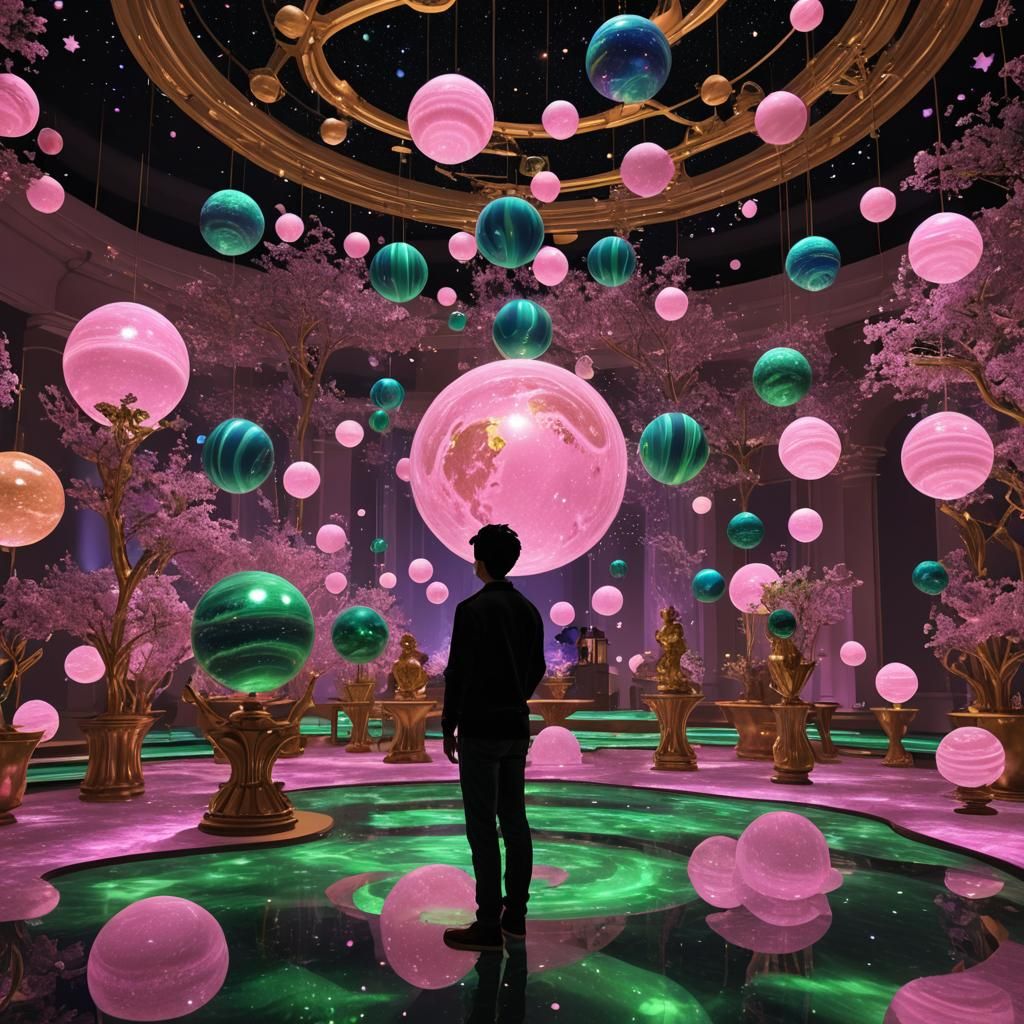 3. The Artist Lazuli's 3rd Interactive Malachite Planet Space Art Exhibition - Gallery 2 - Pink Malachite Earth Gallery