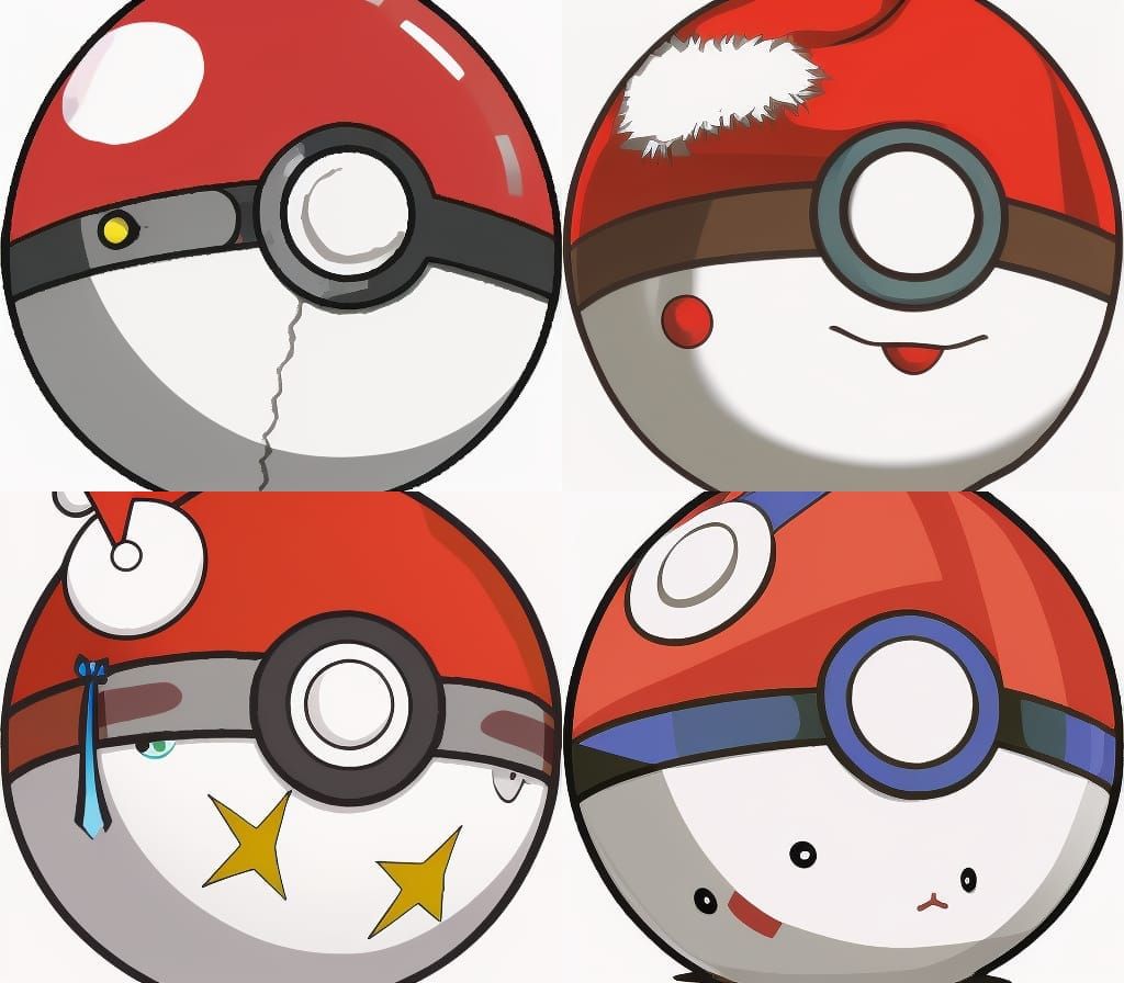 Festive Anime Christmas: Santa Hat on a Poké Ball