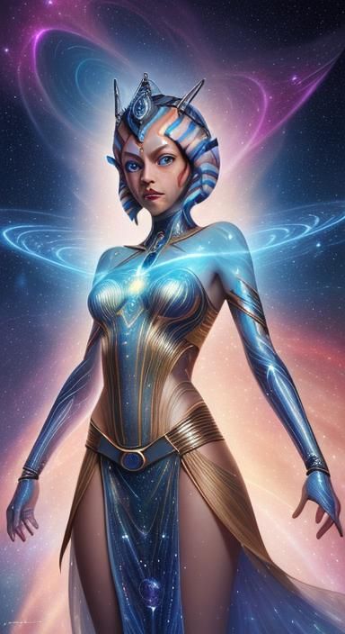 Ahsoka as Astral Goddess in Cosmic Dress