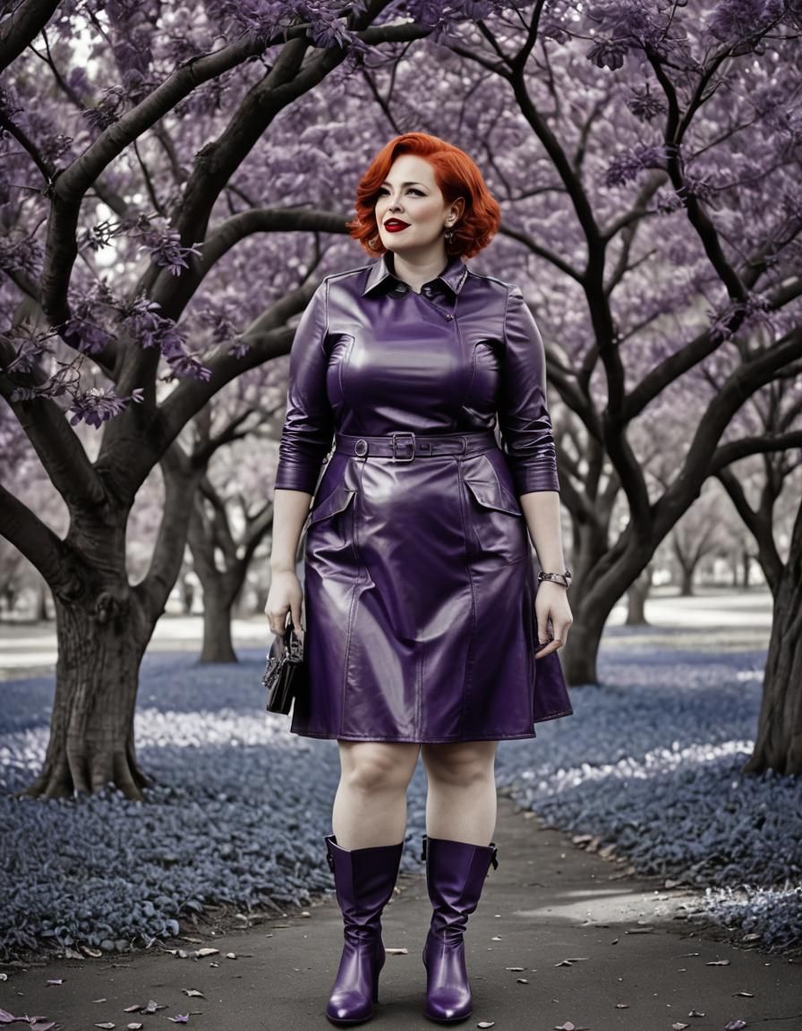 Psychedelic Monochrome Portrait of a Woman with Red Hair