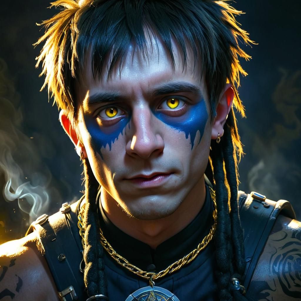 Dark Elf Smoking Weed in High Fantasy Portrait