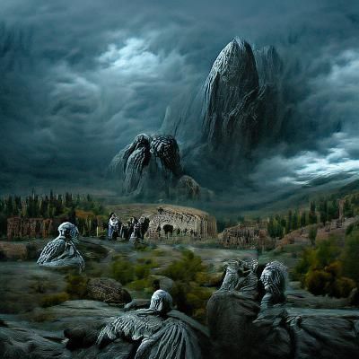 Gothic Horror Scene in Style of Gustave Doré