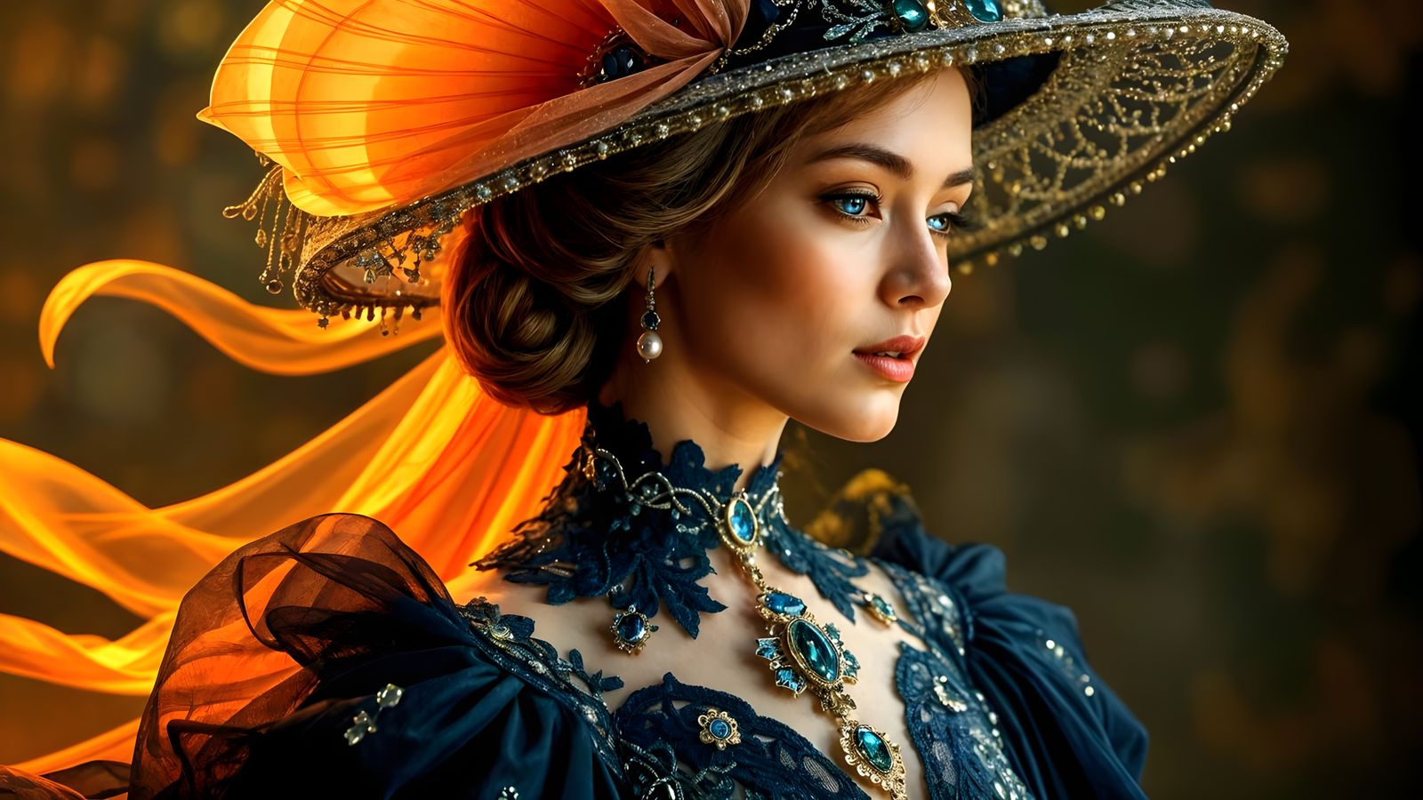 Ethereal Goddess in Celestial Gown