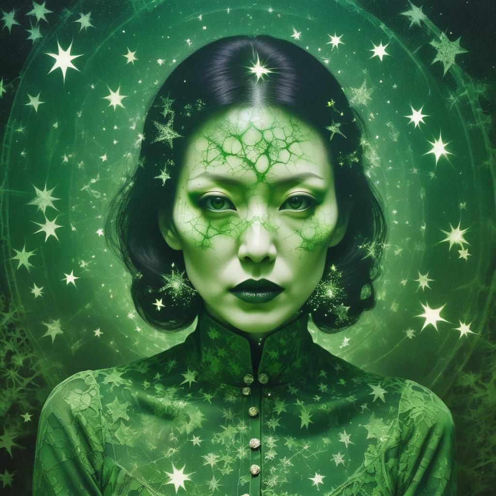 Sensual Vampire Portrait in Chemigram Style