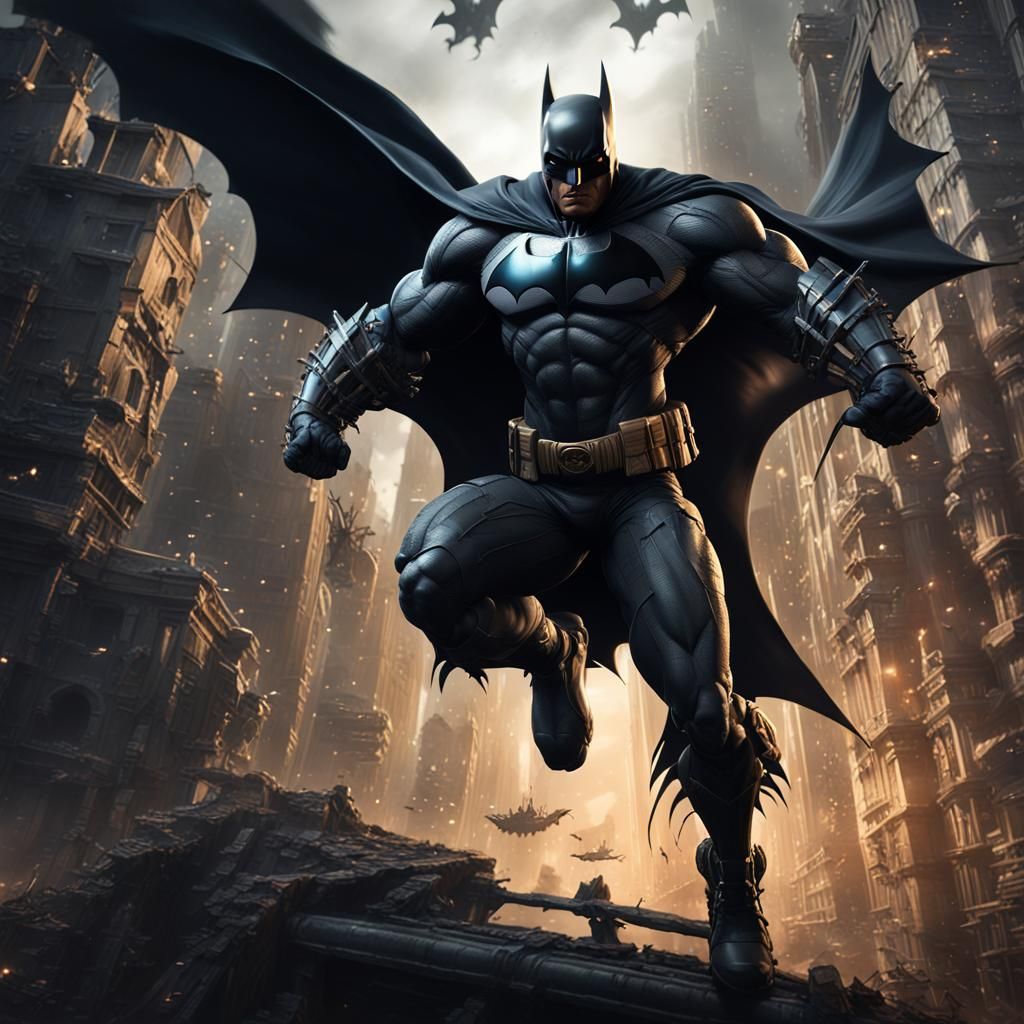 Black Batman Swings into Action: Fantasy Concept Art