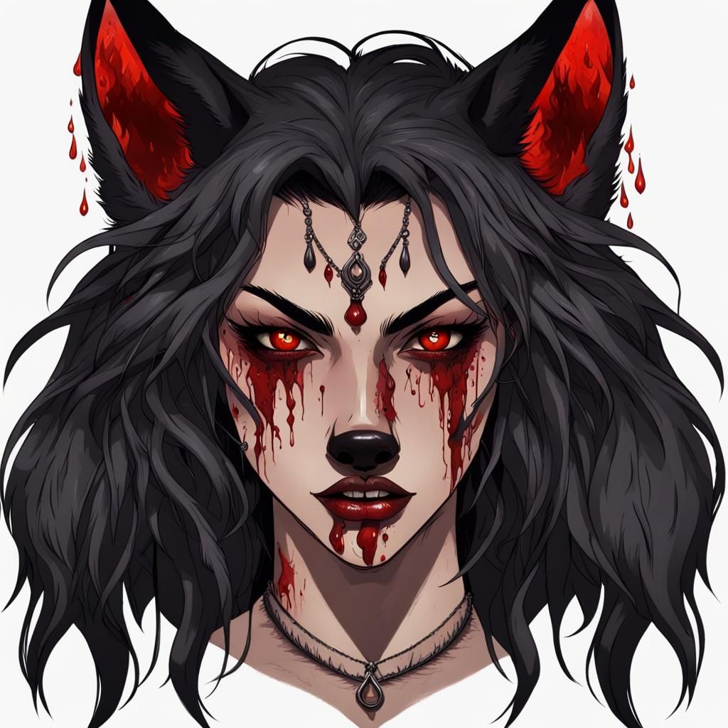 Gypsy Werewolf Portrait in Hyperdetailed Digital Art