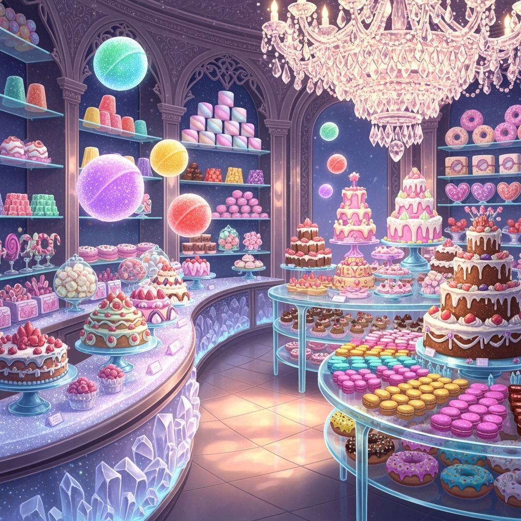 Magical Candy Boutique with Glowing Sweets
