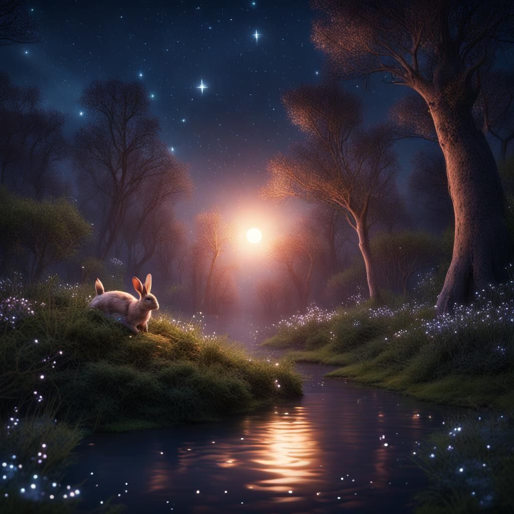 Magical Forest: Fairy Lights and Starry Night