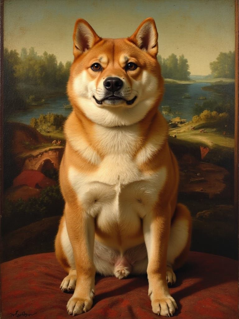 Doge Shiba Inu Oil Painting in Renaissance Style
