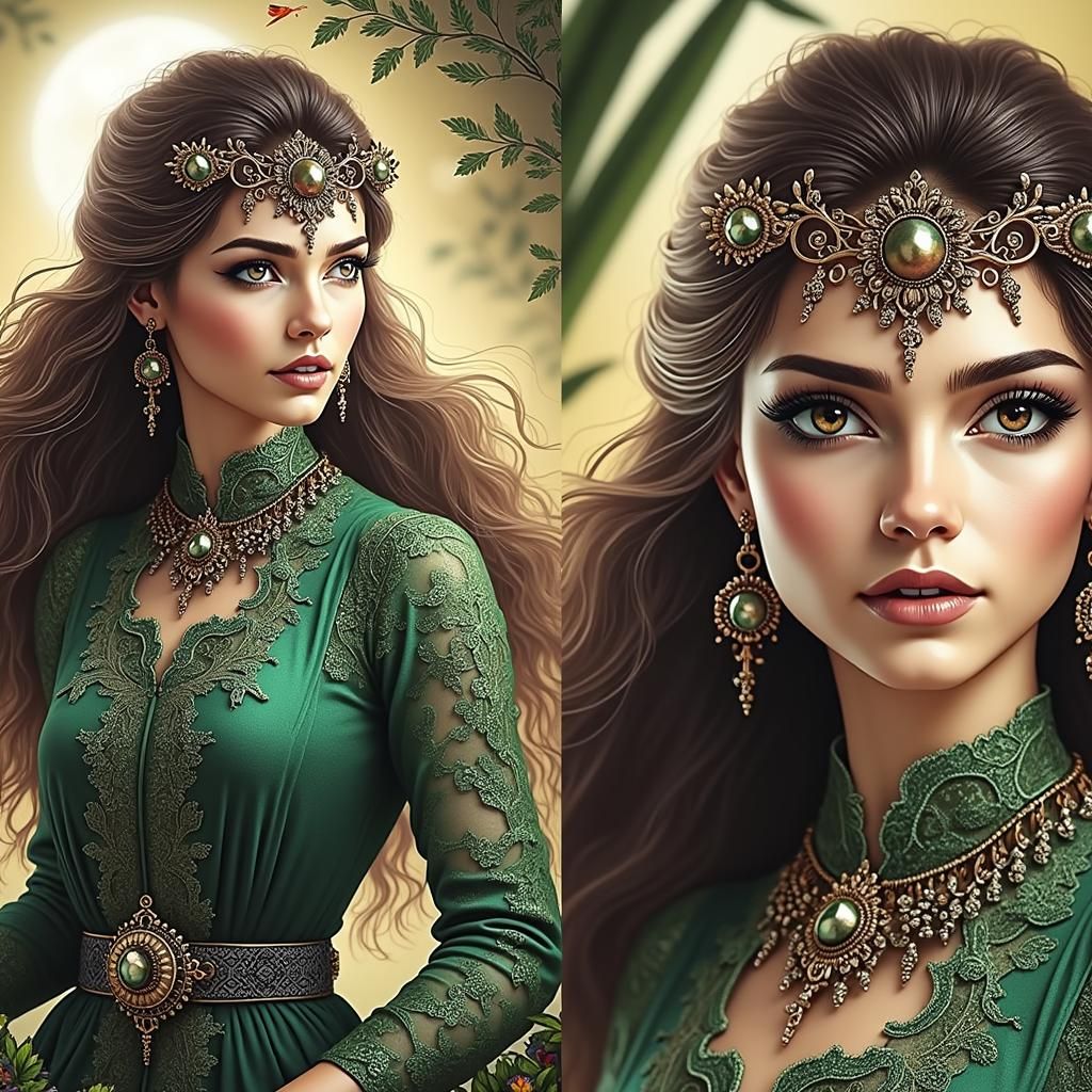 Goddess in Moonlit Clearing, Ethereal Fantasy Art