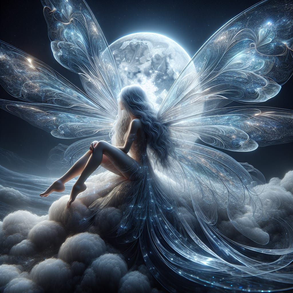 Ethereal Moon Fairy Portrait in 8k Resolution