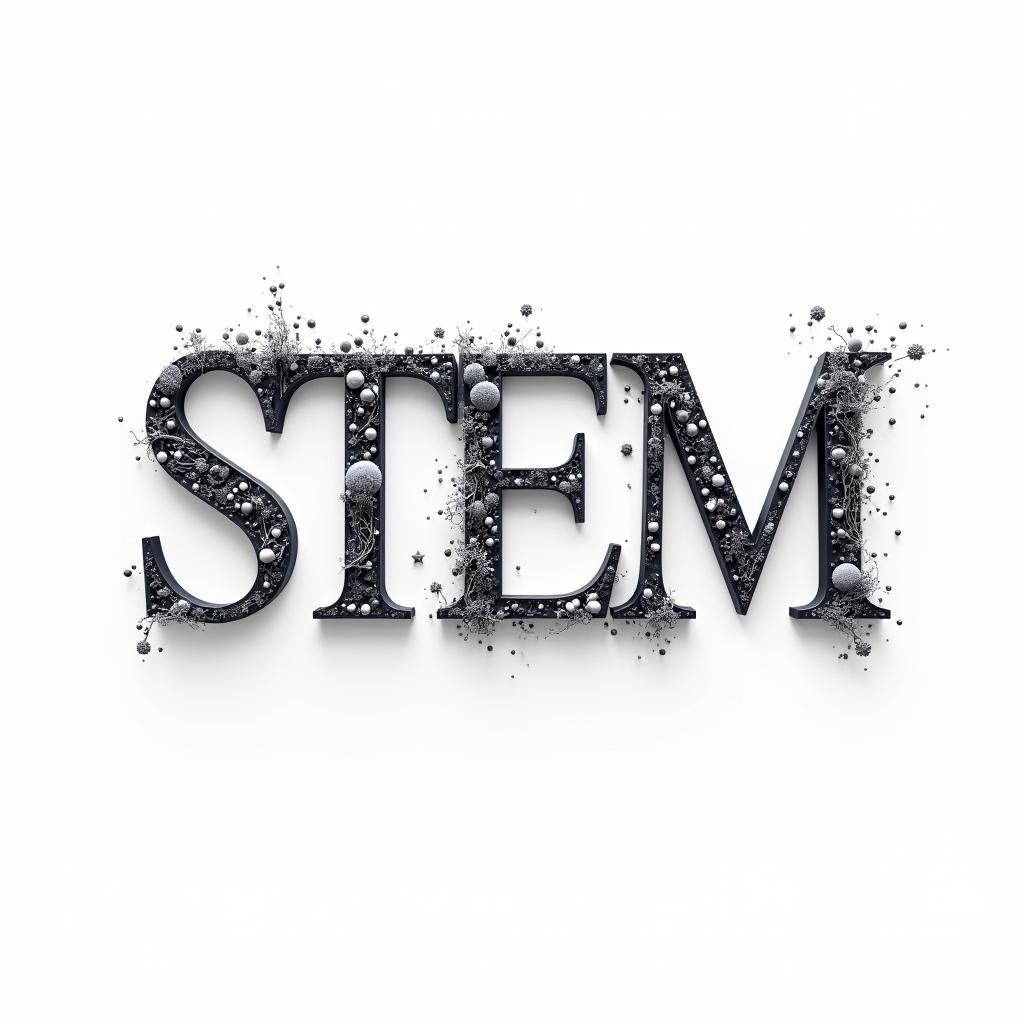 Elegant STEM Typography with Science and Tech Elements