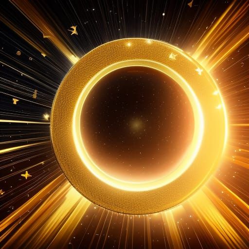 Gold and Black Astral Ring in Detailed 16k Render