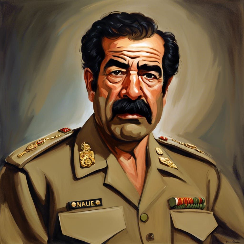 AI-Generated Portrait of Saddam Hussein