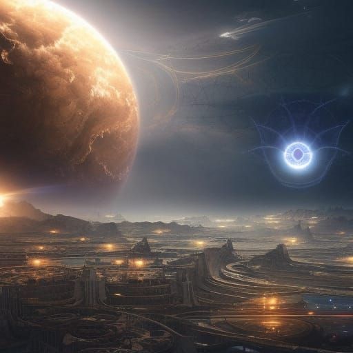 Bionic Mothership Connects Millions: Digital Matte Painting
