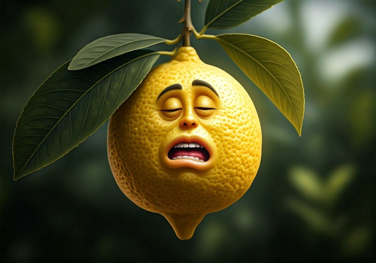 Surrealistic Lemon Portrait in Digital Art