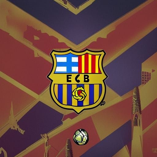 Barcelona FC Logo in Digital Matte Painting Style