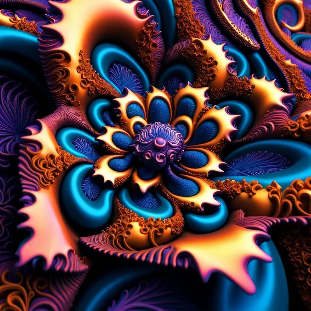 Iridescent Vorticism Masterpiece in Neon Colors