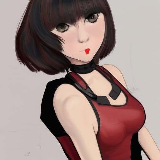 Beautiful Woman in Red Dress Holding Pistol