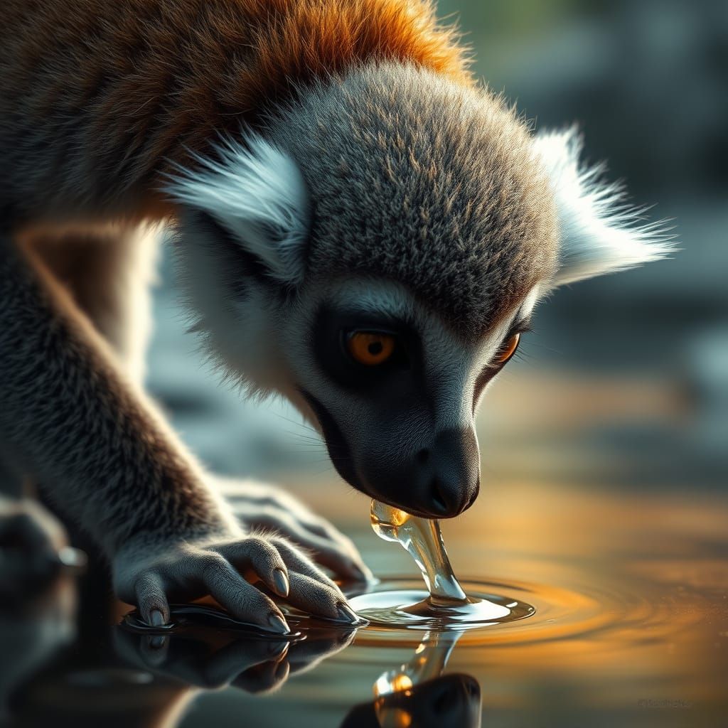 Photorealistic Lemur in Epic Cinematic Digital Painting