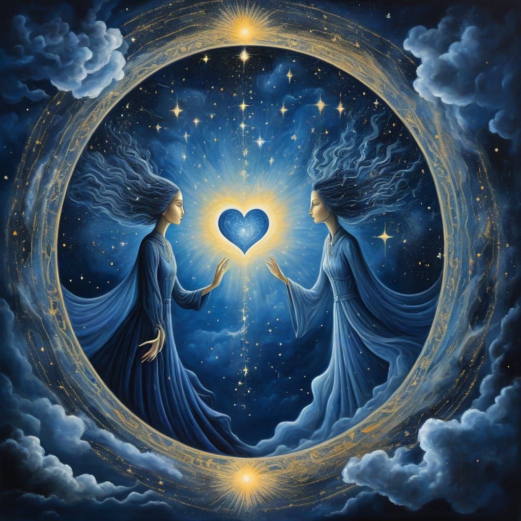 Cosmic Souls Unite in Surreal Celestial Dreamscape