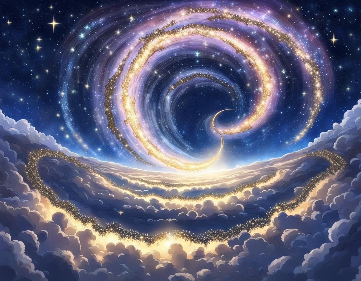 Earth and Milky Way in Anime Style