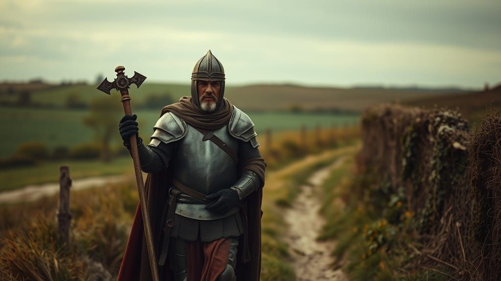 Medieval Epic Knight in Golden Light