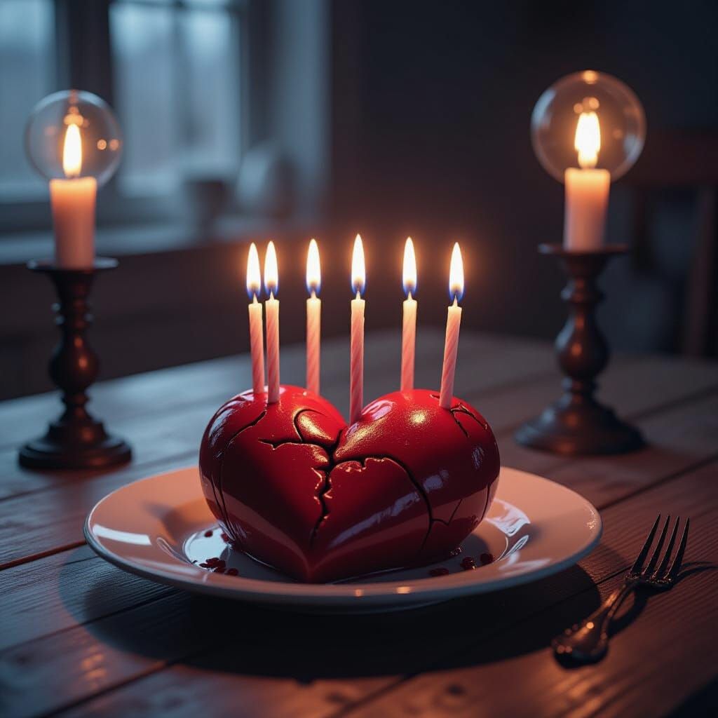 Vampire Birthday Celebration with Heart Cake