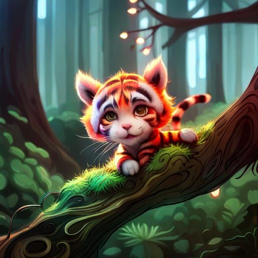 Chibi Shamanic Tiger in 3D Unreal Engine Render