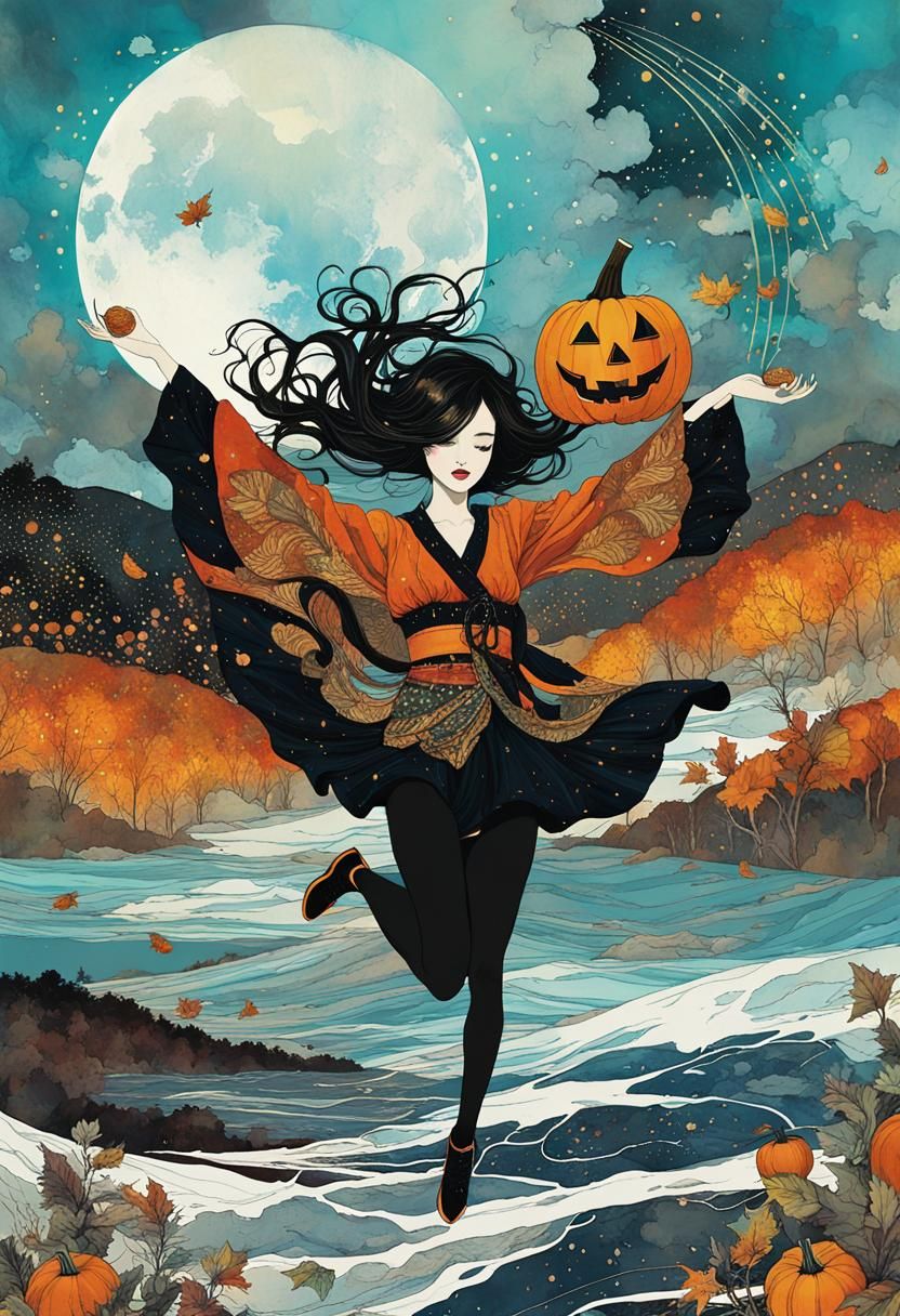 Whimsical Pumpkin Spice Digital Collage