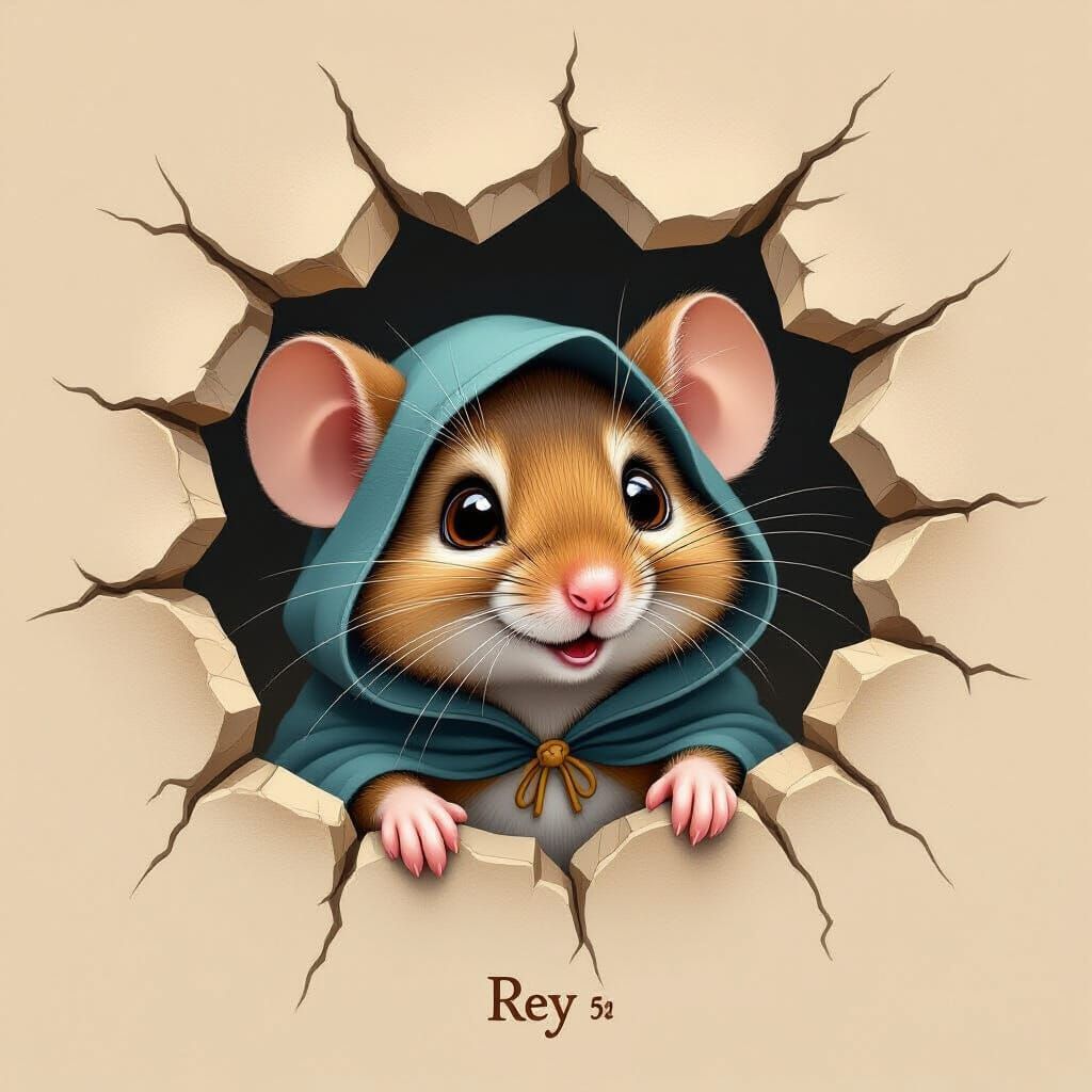 Animated Mouse Peeking Curiously From Hole