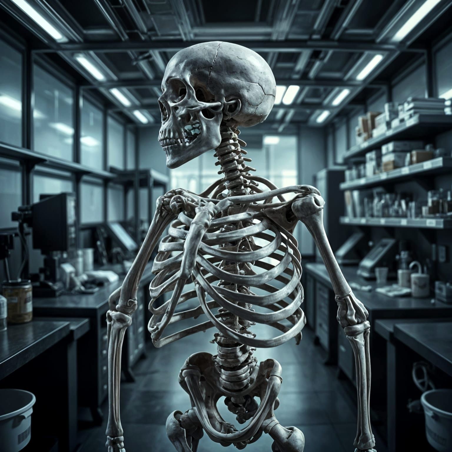 Skeletal Anatomy in a Dark Laboratory