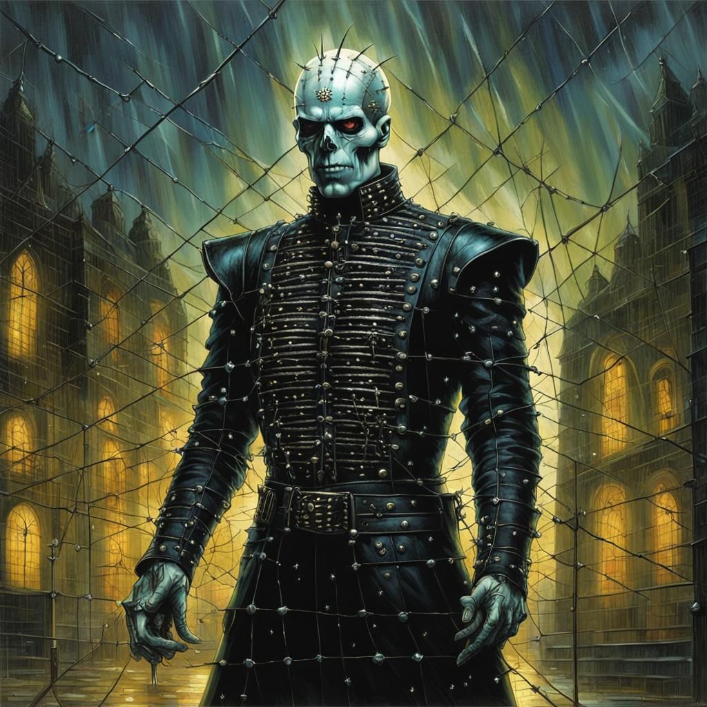 Pinhead Electrified: Gothic Horror in Gerald Brom Style
