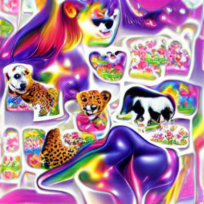 Lisa Frank Inspired Sticker Art