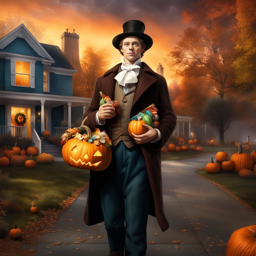 Joseph Smith Trick or Treating in Suburbia