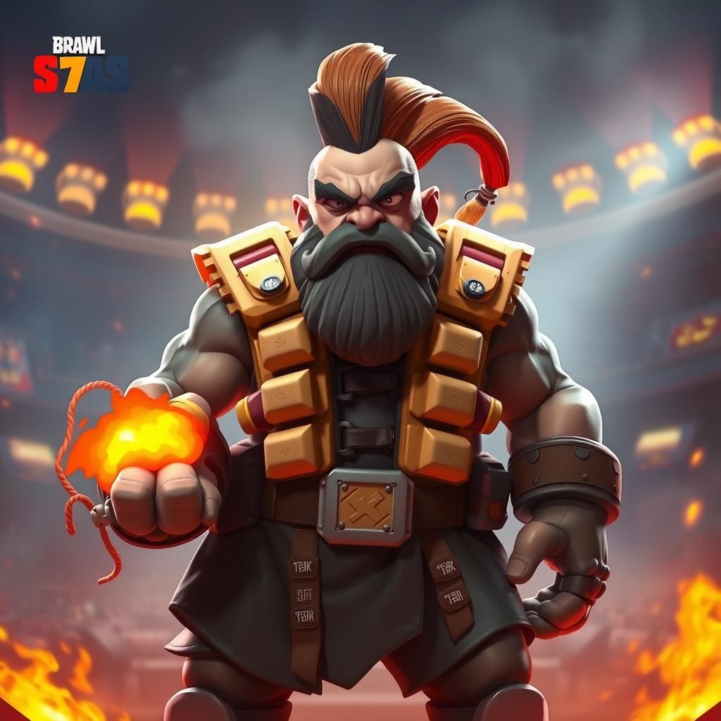Photorealistic Dynamike in War-Torn Brawl Stars Arena