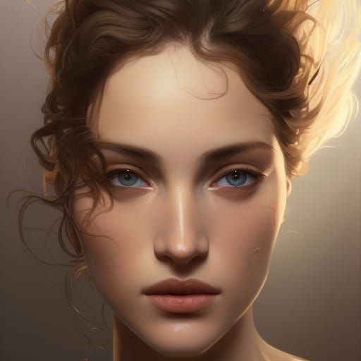 Realistic Nude Portrait in Hyperdetailed Style