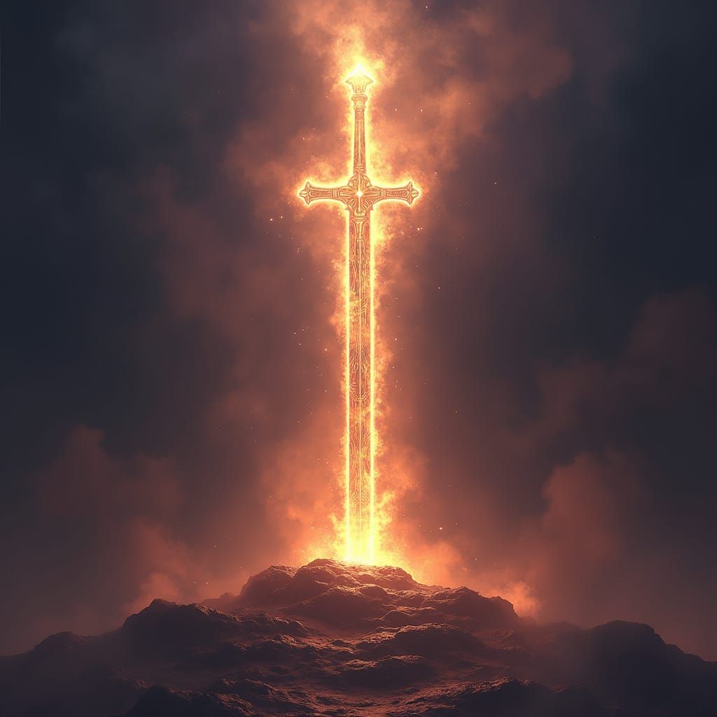 Majestic Sword of Justice with Divine Light