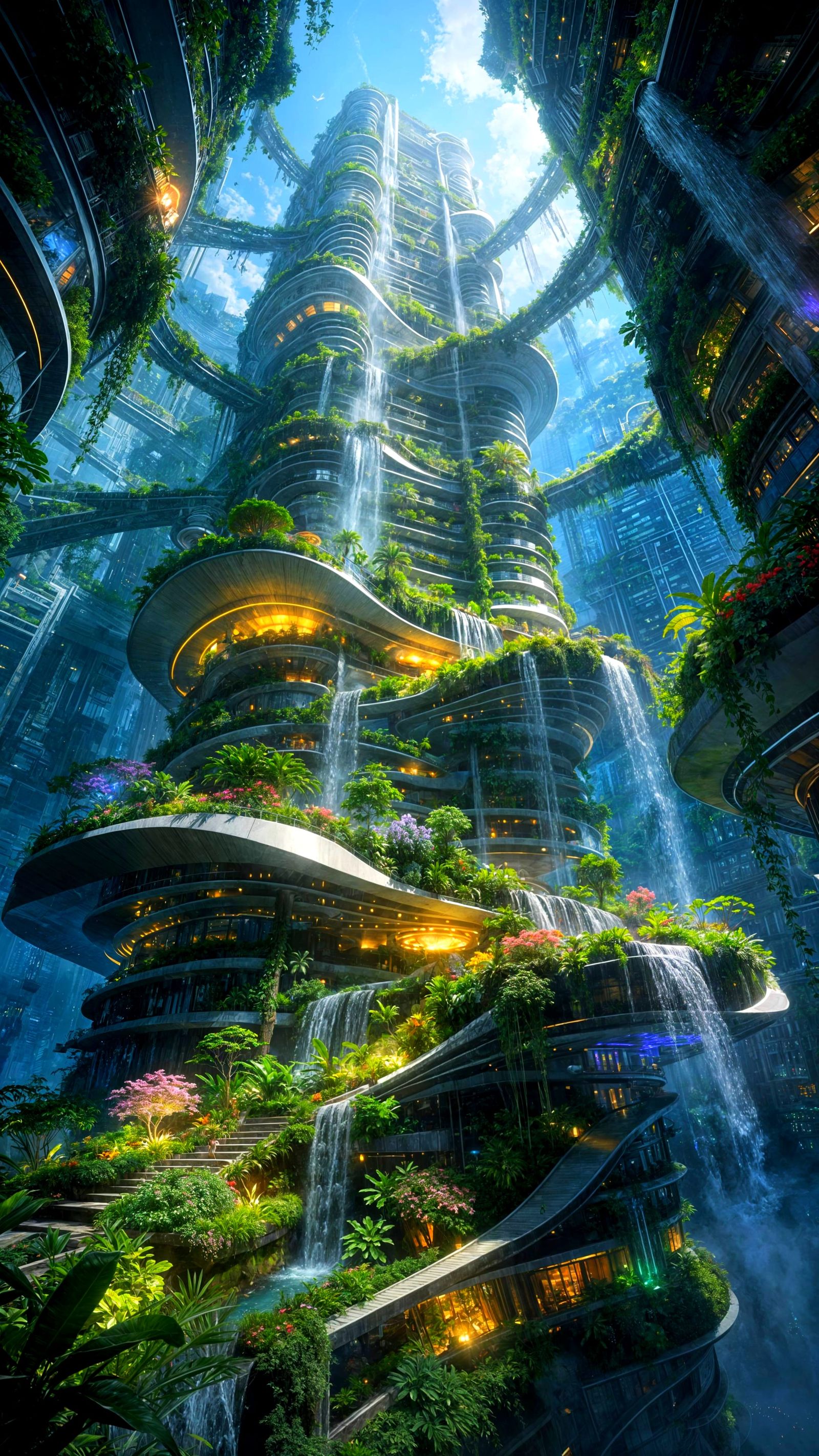 Futuristic Hanging Gardens of Babylon Skyscraper
