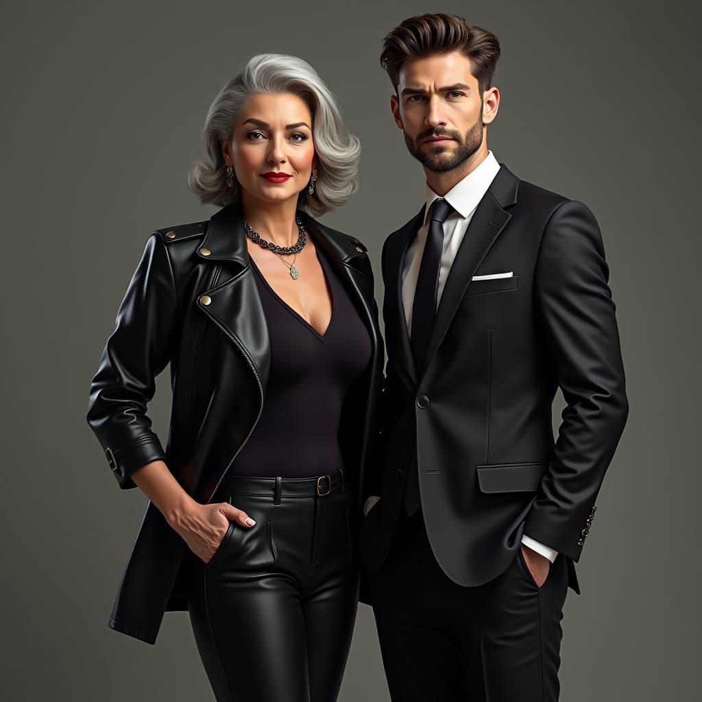 Confident Woman with Assistant: Fantasy Concept Art