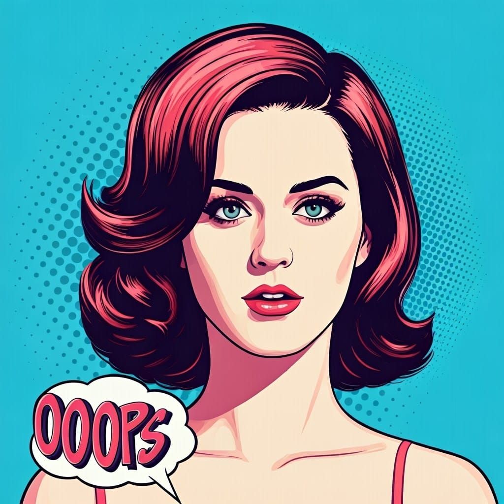 Katy Perry Pop Art Portrait in Warhol Style