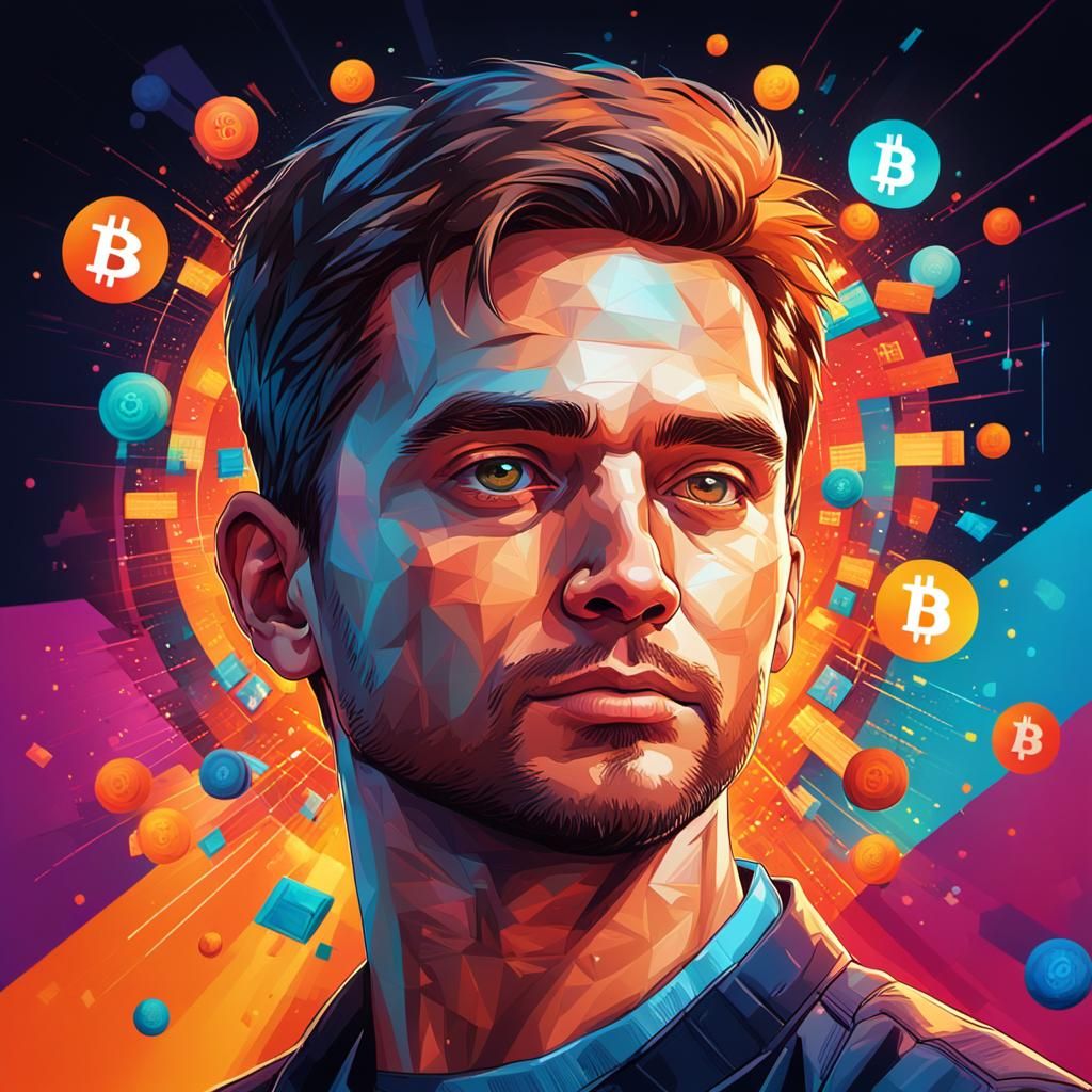 Bitcoin Investor in Hyperrealistic Concept Art