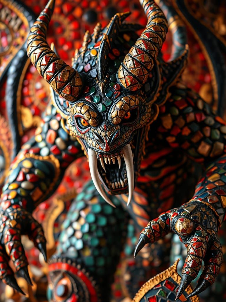 Mosaic Monster in Rich, Saturated Colors