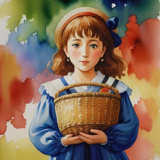 Yarn Basket Still Life in Gouache Style