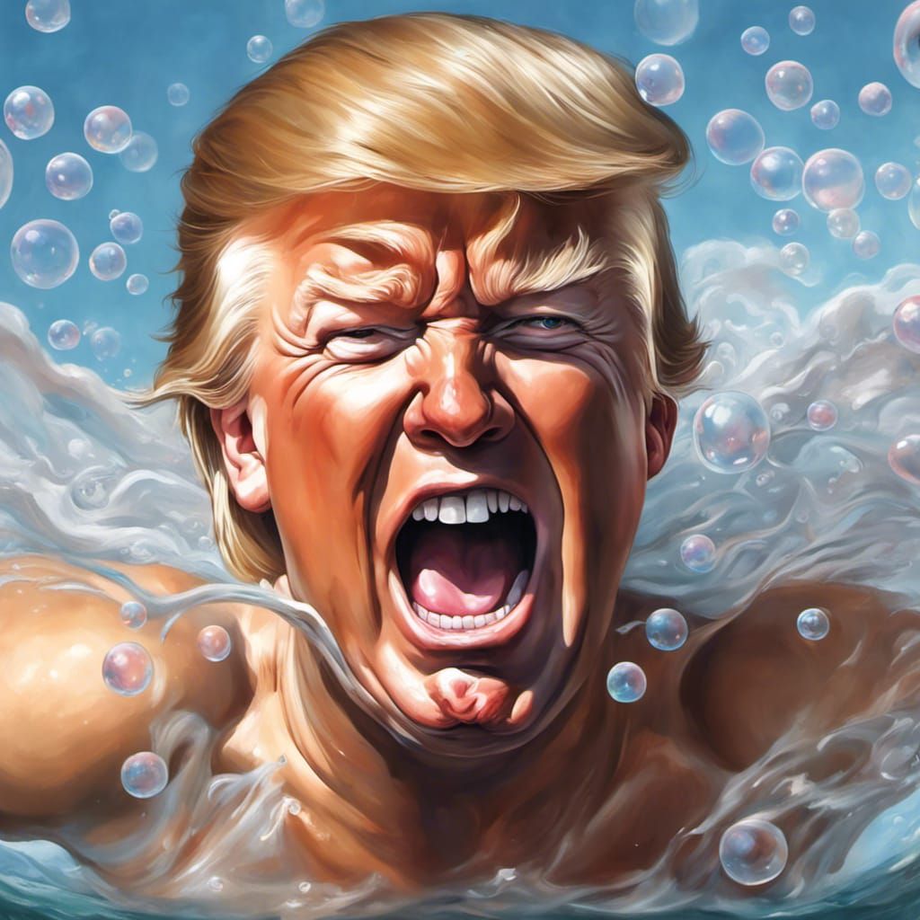 Donald Trump in a Bubble Bath